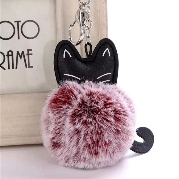 Accessories - Kitten Pom Pom red valentine purse bag fur gift
